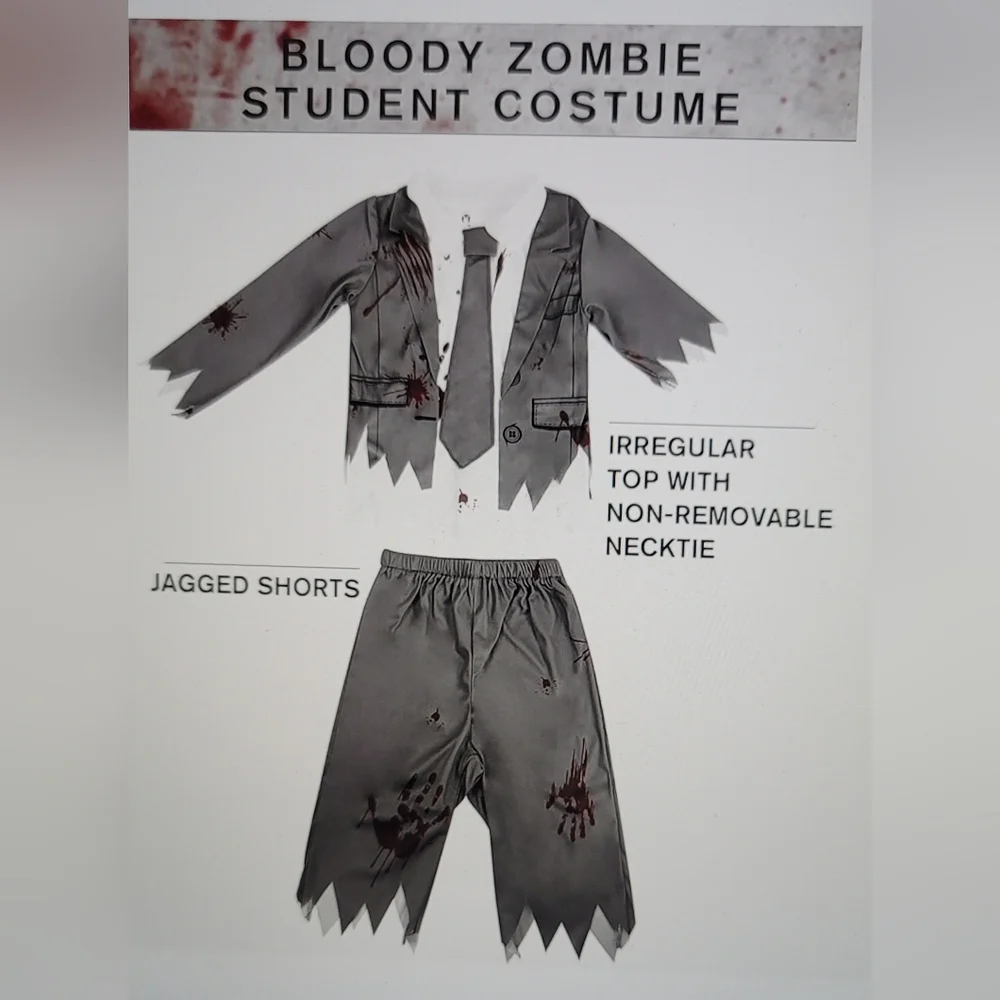 NWT  Zombie Student Costume Haunted House Halloween Party